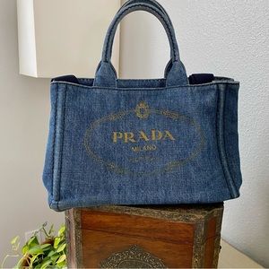 🖤PRADA Denim Canapa Denim Tote Crossbody🖤